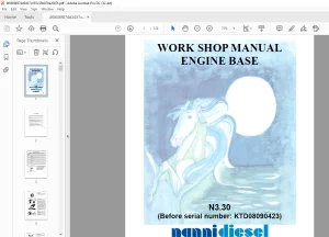 Nanni Diesel Engine Base N3.30 Workshop Manual SN KTD08090423 -  PDF DOWNLOAD