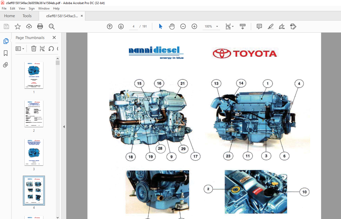 Nanni Diesel Engine Base T4.155 4.380 TDI 4.390 TDI 4 Cylinders ...