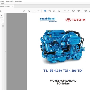Nanni Diesel Engine Base T4.155 4.380 TDI 4.390 TDI 4 Cylinders Workshop Manual 60300140 - PDF DOWNLOAD