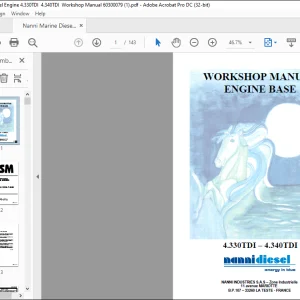 Nanni Marine Diesel Engine 4.330TDI  4.340TDI  Workshop Manual 60300079 -  PDF DOWNLOAD
