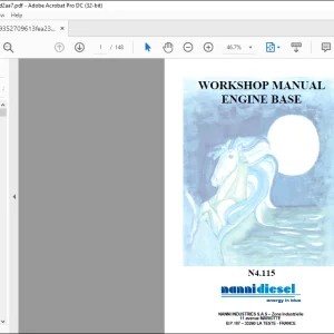 Nanni Marine Diesel Engine N4.115 Workshop Manual 60300129 - PDF DOWNLOAD