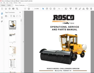 ROSCO CHALLENGER 6 Broom Operations, Service & Parts Manual 1006551-01 PDF DOWNLOAD