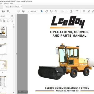 LEEBOY CHALLENGER V BROOM Operations, Service & Parts Manual 1001855-02 PDF DOWNLOAD