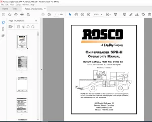 ROSCO CHIPSPREADER SPR-H OPERATOR’S MANUAL SN 36039 PDF DOWNLOAD