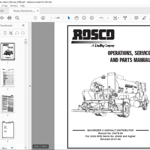 ROSCO MAXIMIZER II ASPHALT DISTRIBUTOR Operation, Service & Parts Manual SN 40446 PDF DOWNLOAD