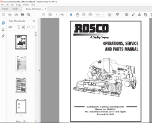 ROSCO MAXIMIZER3 ASPHALT DISTRIBUTOR Operation, Service & Parts Manual SN 40177 PDF DOWNLOAD