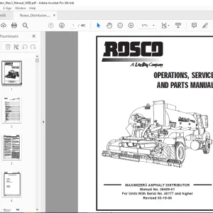 ROSCO MAXIMIZER3 ASPHALT DISTRIBUTOR Operation, Service & Parts Manual SN 40177 PDF DOWNLOAD