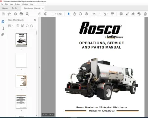 ROSCO Maximizer 2B Asphalt Distributor Operations ,Service & Parts Manual 1006212-03 PDF DOWNLOAD