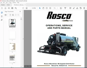 ROSCO Maximizer 3B Asphalt Distributor Operations,  Service & Parts Manual 1005234-03 PDF DOWNLOAD