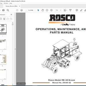 ROSCO RB-48 Broom Operations, Maintenance & Parts Manual 39139-02 PDF DOWNLOAD