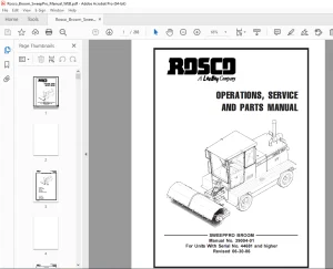 ROSCO SWEEPPRO Broom Operations, Service & Parts Manual 39004-01 PDF DOWNLOAD