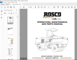 ROSCO TruPac 915 Operations, Maintenance & Parts Manual 36376-05 PDF DOWNLOAD