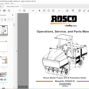 ROSCO Trupac 915 B Pneumatic Roller Operations, Service & Parts Manual SN 136732 PDF DOWNLOAD