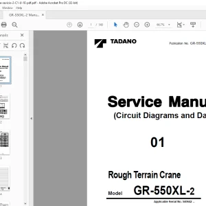 Tadano Faun GR-550XL-2 Rough Terrain Crane (Circuit Diagrams & Data) Service Manual SN 540642 - PDF DOWNLOAD
