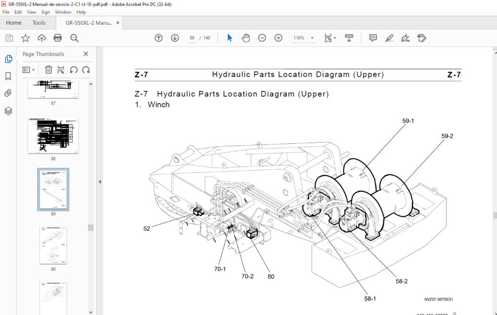 Tadano Faun GR-550XL-2 Rough Terrain Crane (Circuit Diagrams & Data ...