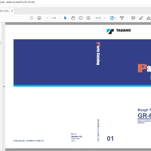 Tadano Faun GR-600EX Rough Terrain Crane Parts Catalog Manual - PDF DOWNLOAD
