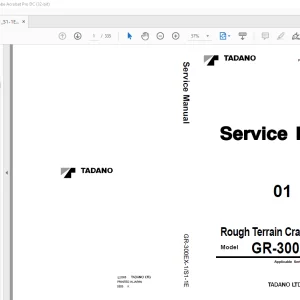 Tadano Faun GR-300EX-1 Crane Repair Manual (SN 560678) PDF