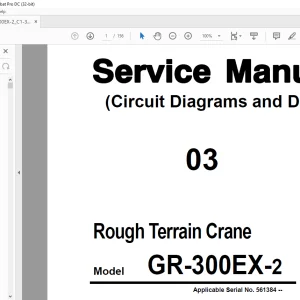 Tadano Faun GR-300EX-2 Crane Service Manual (Circuits & Data) SN 561384