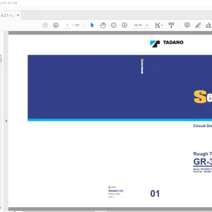 Tadano Faun GR-300EX Crane Circuit & Data Service Manual SN 561896 PDF
