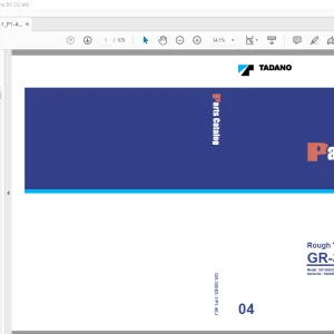 Tadano Faun Rough Terrain Crane GR-300EX Parts Catalog Manual SN 560698 - PDF DOWNLOAD