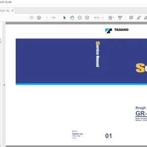 Tadano Faun GR-300EX Crane Technical Service Manual SN 561896 PDF