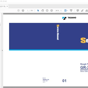 Tadano Faun Rough Terrain Crane GR-300EX Service Manual SN 561896 - PDF DOWNLOAD