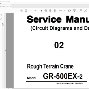 Tadano Faun Rough Terrain Crane GR-500EX-2 (Circuit Diagram and Data) Service Manual SN 540626 - PDF DOWNLOAD