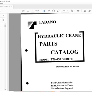 Tadano Faun TG 450 Series Hydraulic Crane Parts Catalog Manual - PDF DOWNLOAD