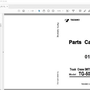 Tadano Faun TG-500E-3 Truck Crane (MITSUBISHI) Parts Catalog Manual SN 435964 - PDF DOWNLOAD