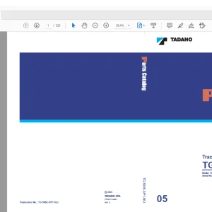Tadano Faun TG-500E Track Crane Parts Catalog Manual SN 436033 - PDF DOWNLOAD