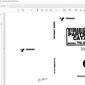 Tadano Faun TG-500ERG Hydraulic Crane Parts Catalog Manual SN 435653 - PDF DOWNLOAD