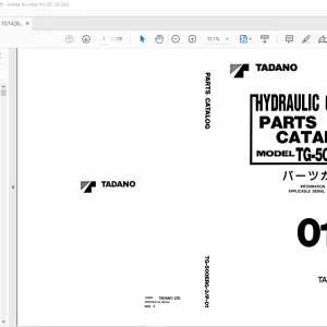 Tadano Faun TG-500ERG Hydraulic Crane Parts Catalog Manual SN 436572 - PDF DOWNLOAD