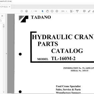 Tadano Faun TL 160M-2 Hydraulic Crane Parts Catalog Manual SN 345115 PDF DOWNLOAD