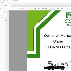 Tadano Faun TL200 Crane Operation Manual PDF DOWNLOAD