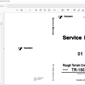 Tadano Faun TR-150XL-4 Rough Terrain Crane Service Manual SN FD0806 - PDF DOWNLOAD