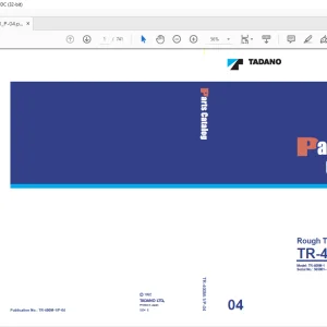 Tadano Faun TR-400M Rough Terrian Crane Parts Catalog Manual SN 565001 - PDF DOWNLOAD