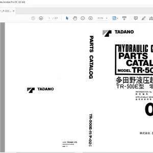 Tadano Faun TR-500E Hydraulic Crane Parts Catalog Manual SN 545007 - PDF DOWNLOAD