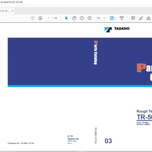 Tadano Faun TR-500E Rough Terrain Crane Parts Catalog Manual SN 545007 - PDF DOWNLOAD