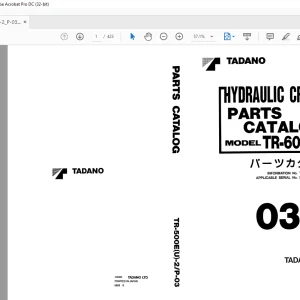 Tadano Faun TR-600XL Hydraulic Crane Parts Catalog Manual SN 545083 - PDF DOWNLOAD