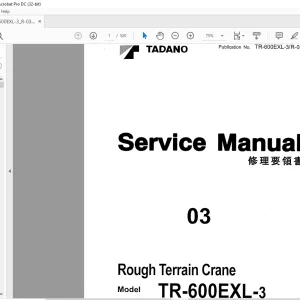 Tadano Faun TR-650EXL-3 Rough Terrain Crane Service Manual SN 545366 - PDF DOWNLOAD