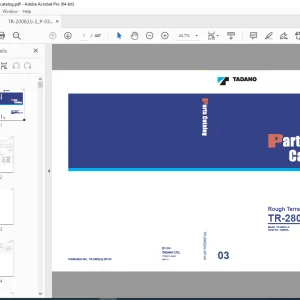 Tadano TR-280XL Rough Terrain Crane Parts Catalog Manual SN 555043 - PDF DOWNLOAD