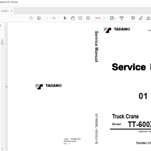 Tadano TT-600XL-1 Truck Crane Service Manual SN 437273 - PDF DOWNLOAD