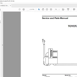 Toyota Forklift 6HBW20 Truck Service & Parts Manual SN 10011 and up - PDF DOWNLOAD