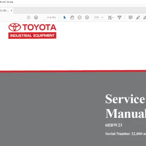 Toyota Forklift 6HBW23 4,500 lb. Powered Pallet Walkie Service Manual SN 22000 and up - PDF DOWNLOAD