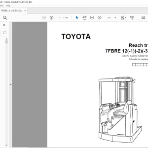 Toyota Forklift 7FBRE 12(-1)(-2)(-3)(C) Parts Catalogue Manual 564300AT - PDF DOWNLOAD