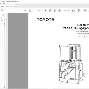Toyota Forklift 7FBRE 12(-1)(-2)(-3)(C) Reach truck Parts Catalogue Manual 723011 - PDF DOWNLOAD