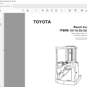 Toyota Forklift 7FBRE 12(-1)(-2)(-3)(C) Reach truck Parts Catalogue Manual SN 715720 - PDF DOWNLOAD