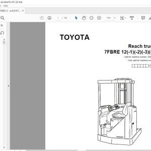 Toyota Forklift 7FBRE 12(-1)(-2)(-3)(C) Reach truck Parts Catalogue Manual SN 930971 - PDF DOWNLOAD