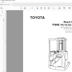 Toyota Forklift 7FBRE 16(-1)(-2)(-3)(C) Reach truck Parts Catalogue Manual 577200AT - PDF DOWNLOAD