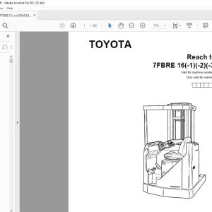 Toyota Forklift 7FBRE 16(-1)(-2)(-3)(C) Reach truck Parts Catalogue Manual 598439 - PDF DOWNLOAD